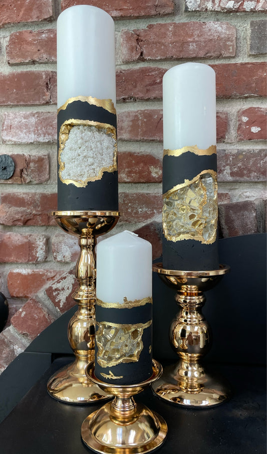 Trío de cristal negro